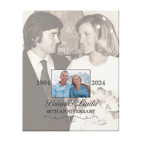 Then & Now Photo Anniversary Canvas 50x40 cm-Unframed