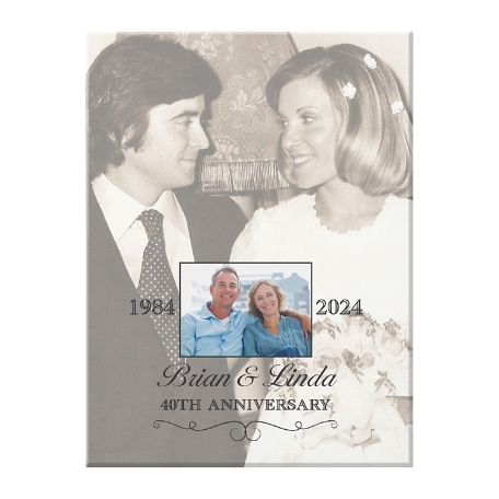Then & Now Photo Anniversary Canvas 18x24-Unframed