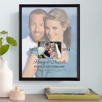 Then & Now Anniversary Personalized Photo Canvas