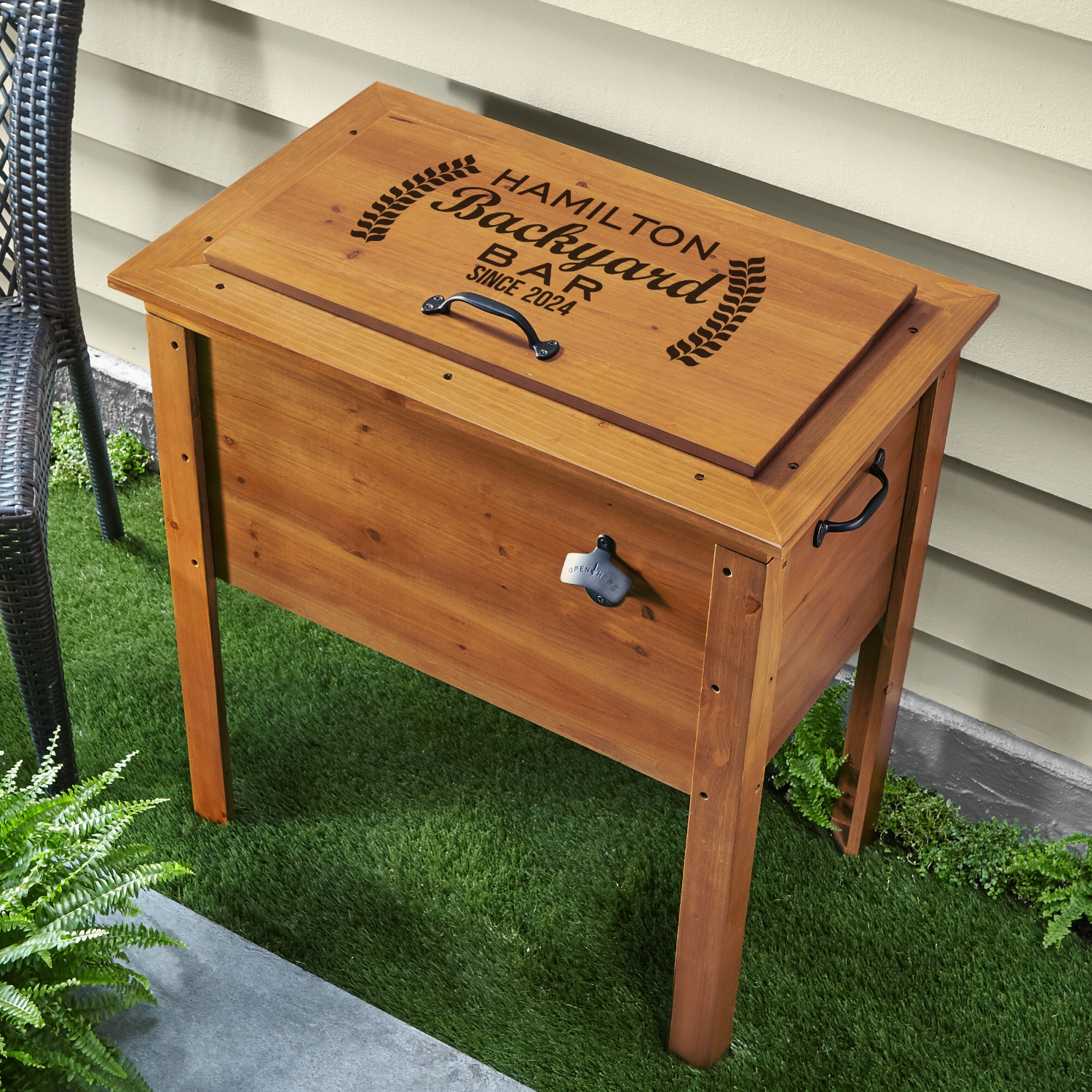 Backyard Bar Wooden Beverage Cooler