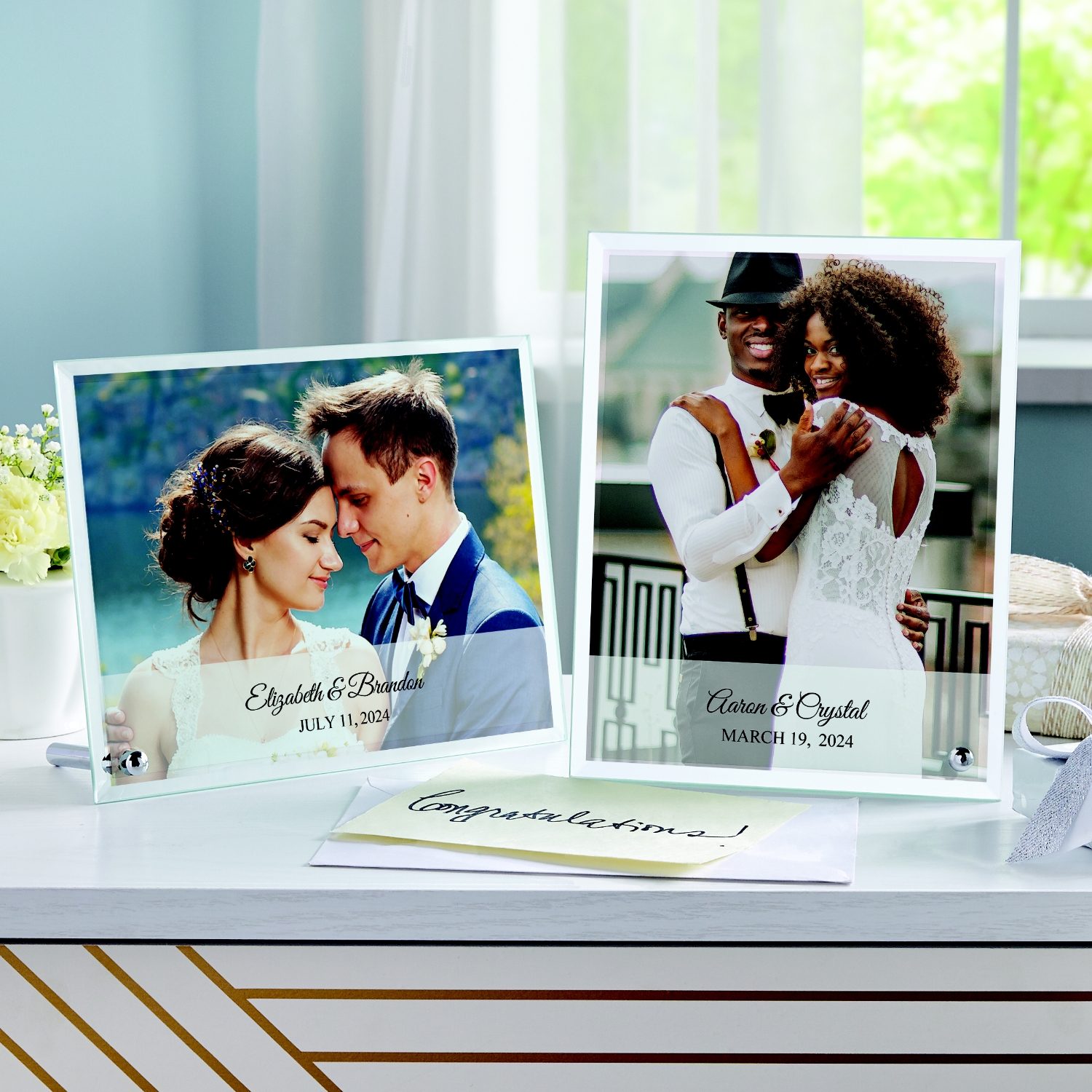 Wedding Photo Glass Message  Frame