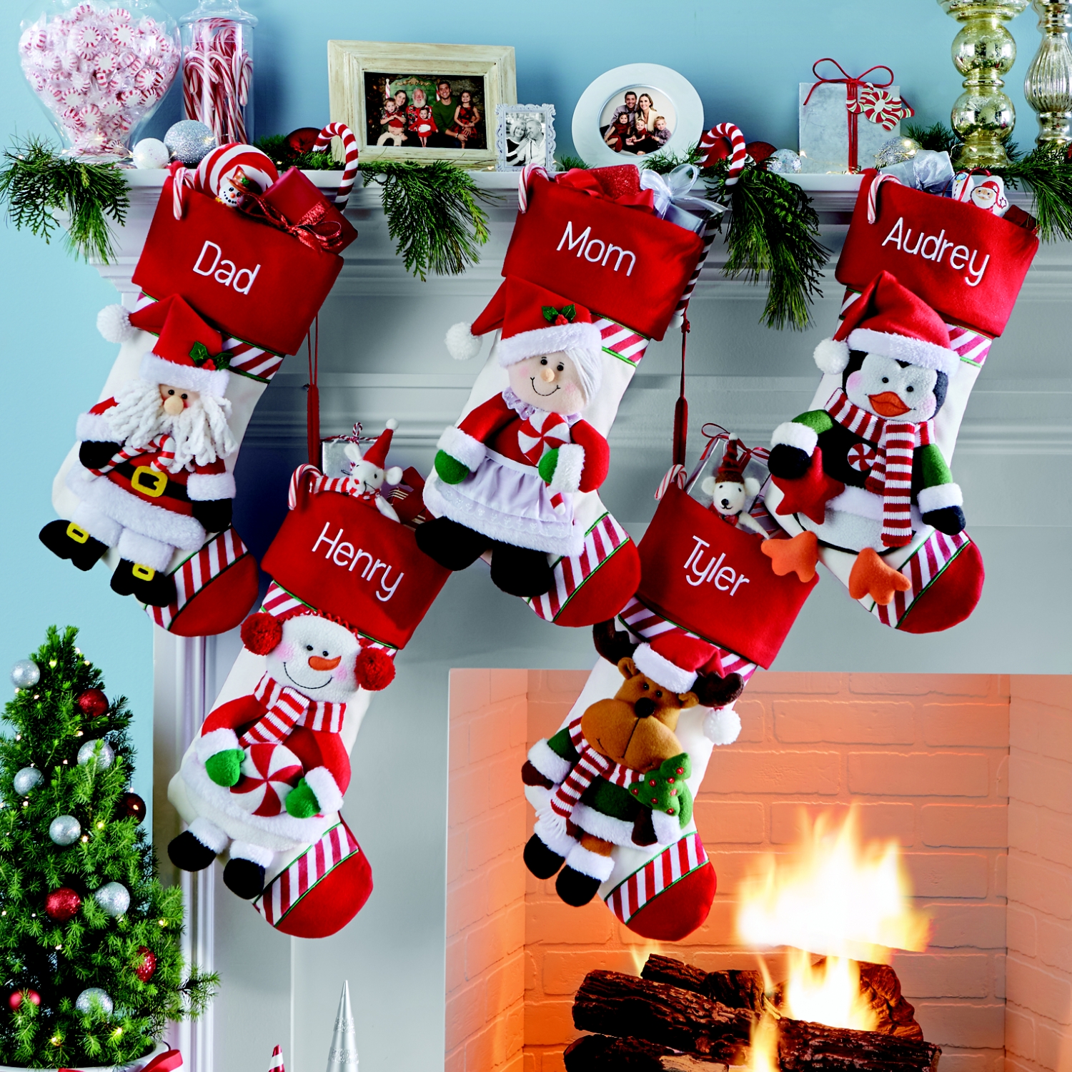 Candy Cane Family Stocking