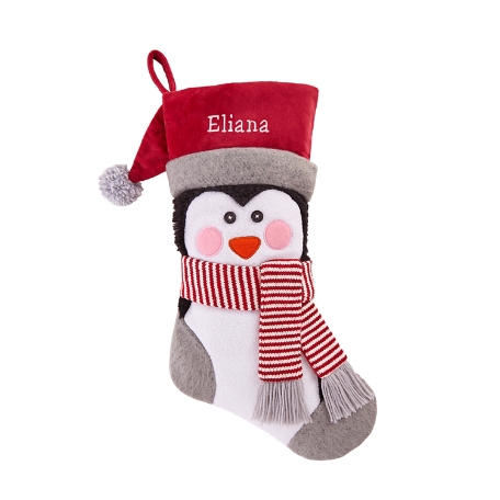 Furry Friends Plush Stocking- Penguin