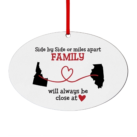 Miles Apart, Close at Heart Oval Ornament