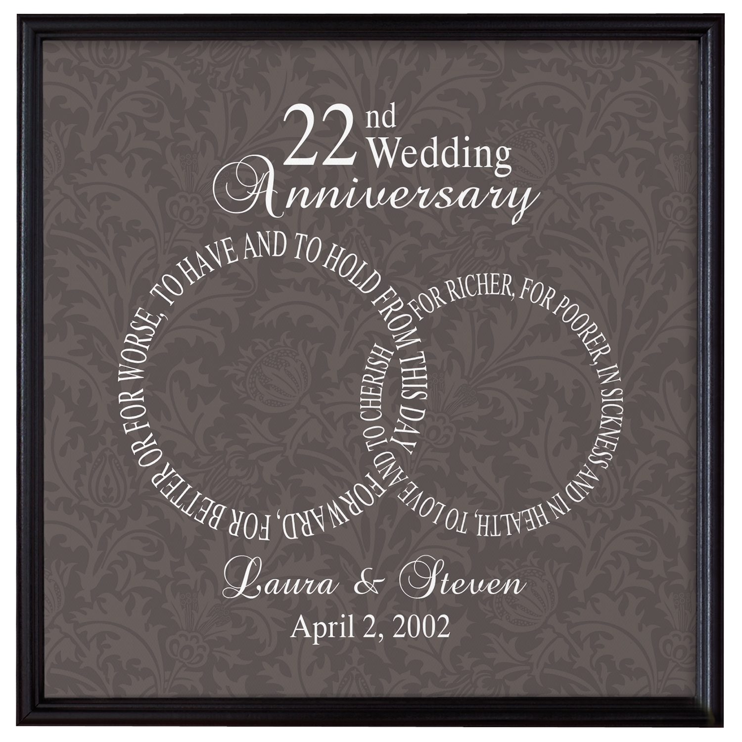 Rings of Love Anniversary Canvas - 16x16 Framed