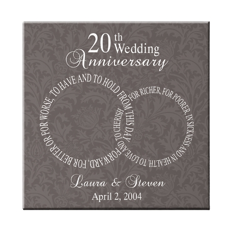 Rings of Love Anniversary Canvas - 11x11