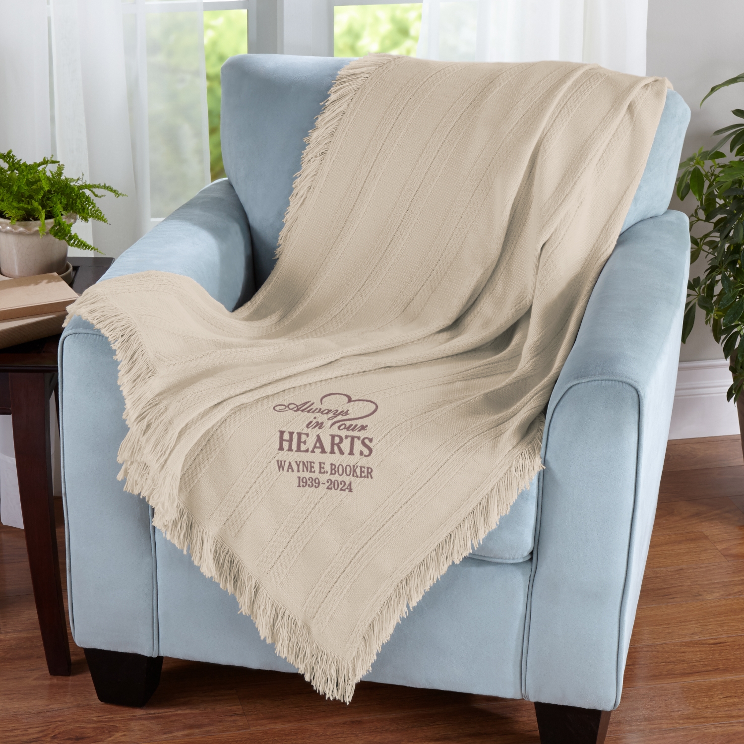 Memorial Embroidered Throw