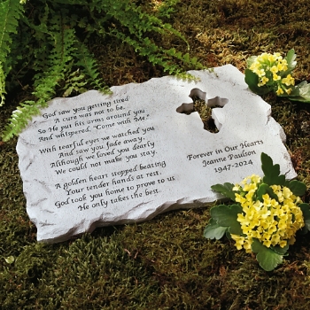 Cross Personalized Remembrance Stone