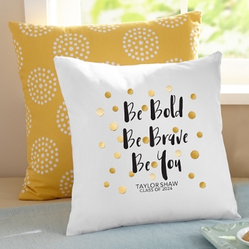 Be Bold Graduate Personalized Cushion