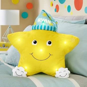 Twinkle Light-Up Star Personalized Cushion