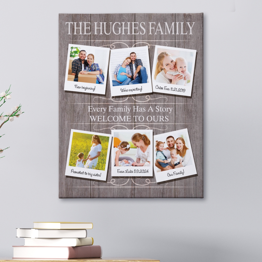 Through The Years Family Photo Canvas