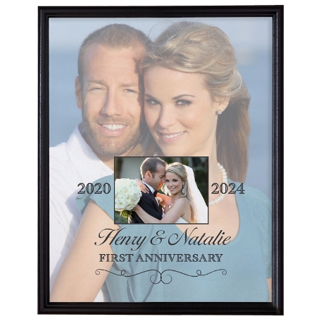Then & Now Photo Anniversary Canvas 16x20-Framed