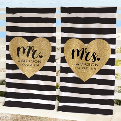 Newlyweds Personalized Beach Towels