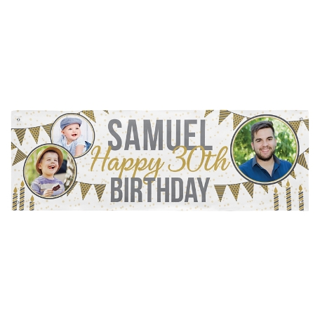 Through the Years Photo Birthday Banner - 6 ft