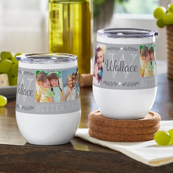 Photo Memory Collage Insulated Wine Tumbler