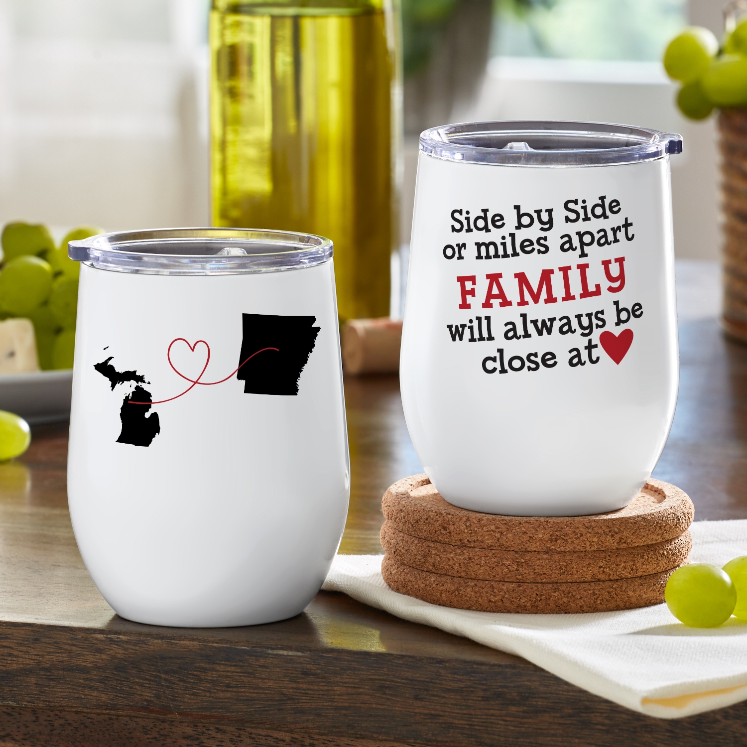 Miles Apart, Close At Heart Insulated Wine Tumbler