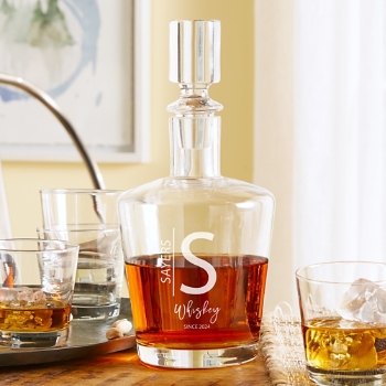 Modern Monogram 5 Piece Decanter Set