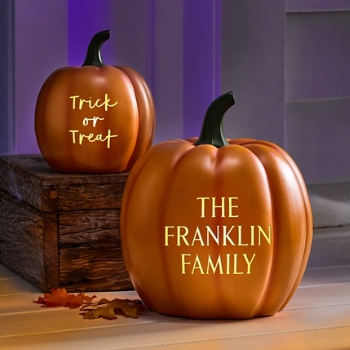 Light-Up Text Pumpkin