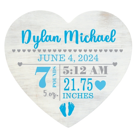 Our Little Love Wood Heart - Blue