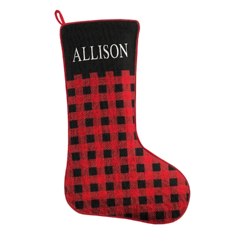 Buffalo Tartan Christmas Stockings-Red