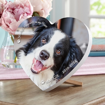 Pet Memorial Photo Wood Heart