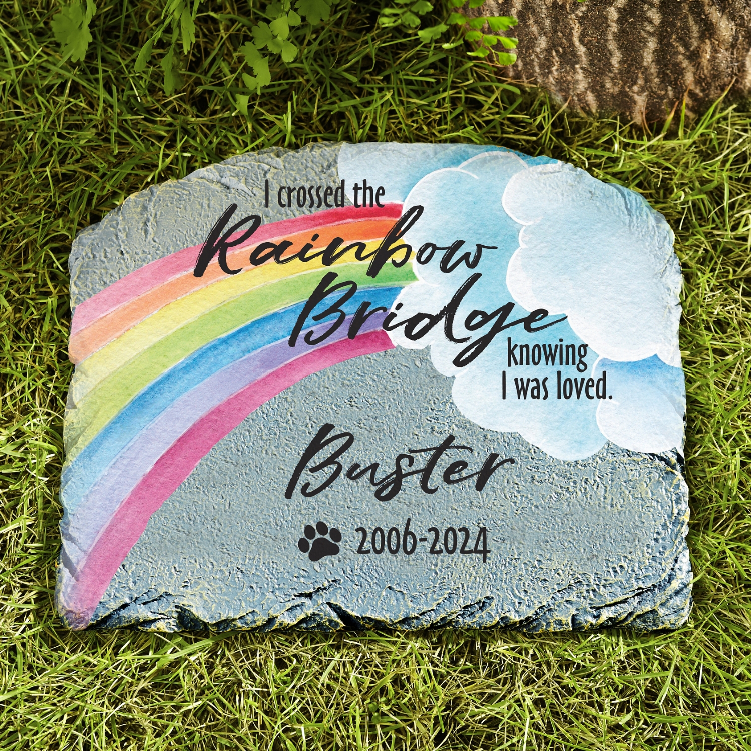 Over The Rainbow Bridge Garden Stone