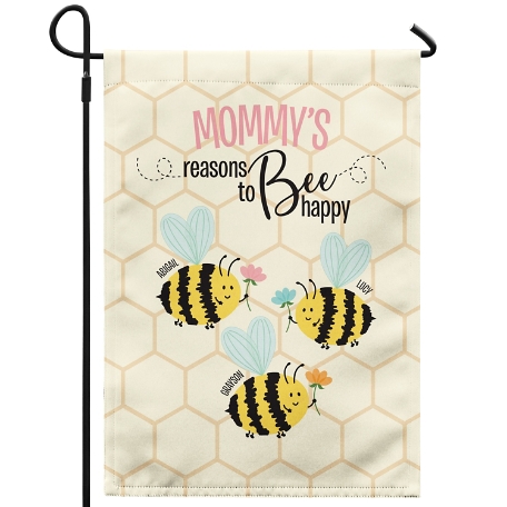 Reasons to Bee Happy Garden Flag with Stake