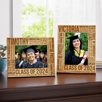 Words For Grad Wood Frame