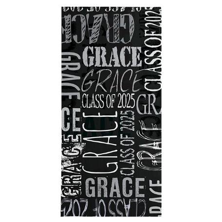 Signature Style Graduation Beach Towel-Standard - Black