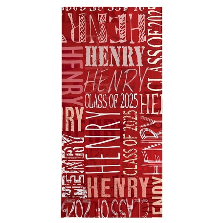 Signature Style Graduation Beach Towel-Standard - Red