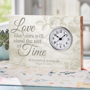 Test of Time Wedding Wood Clock