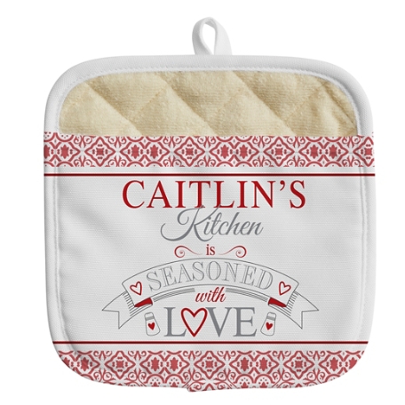 Seasoned With Love Pot Holder - Red
