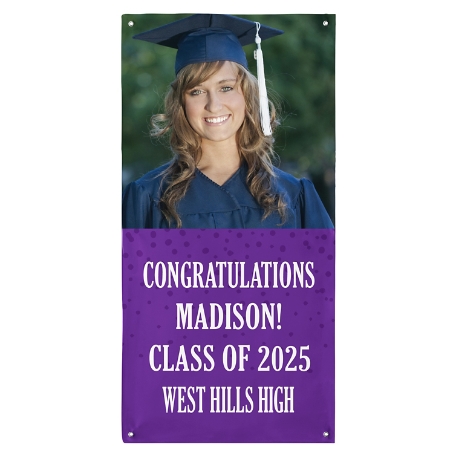 Create Your Own Door Banner - Purple - Photo & Message