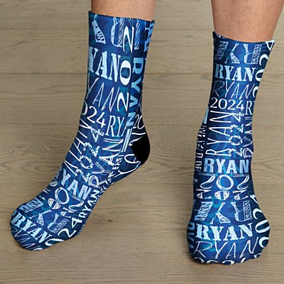 Custom Name Graduation Personalized Socks