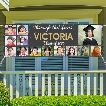 Through The Years Graduation Photo Banner