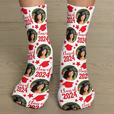 Graduation Milestone Personalized Photo Socks