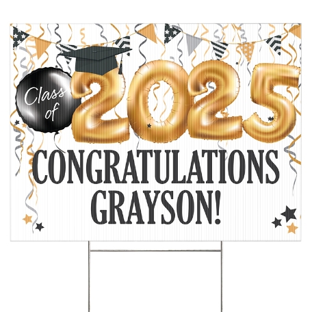 Up and Away Graduation 2 Sided Yard Sign