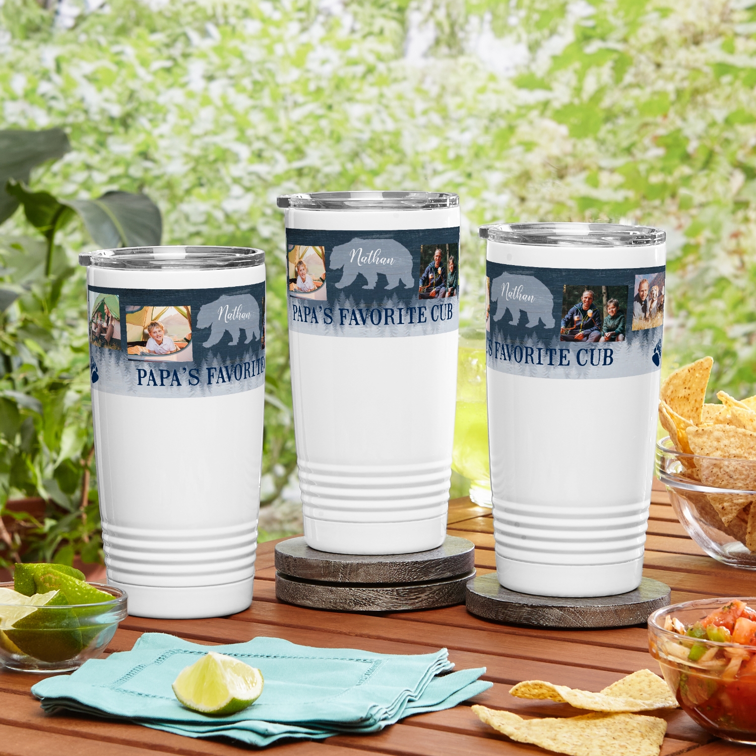 Papa Bear Photo Insulated Tumbler