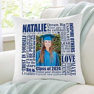 Dream Big Graduation Photo Throw Pillow
