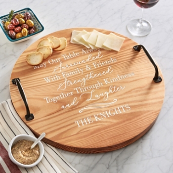 Love & Family Classic Pine Wood Barrel Tray