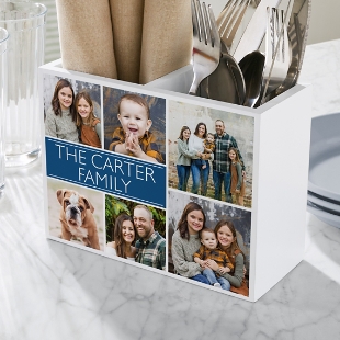 Picture-Perfect Photo Message Tile Wooden Utensil Caddy