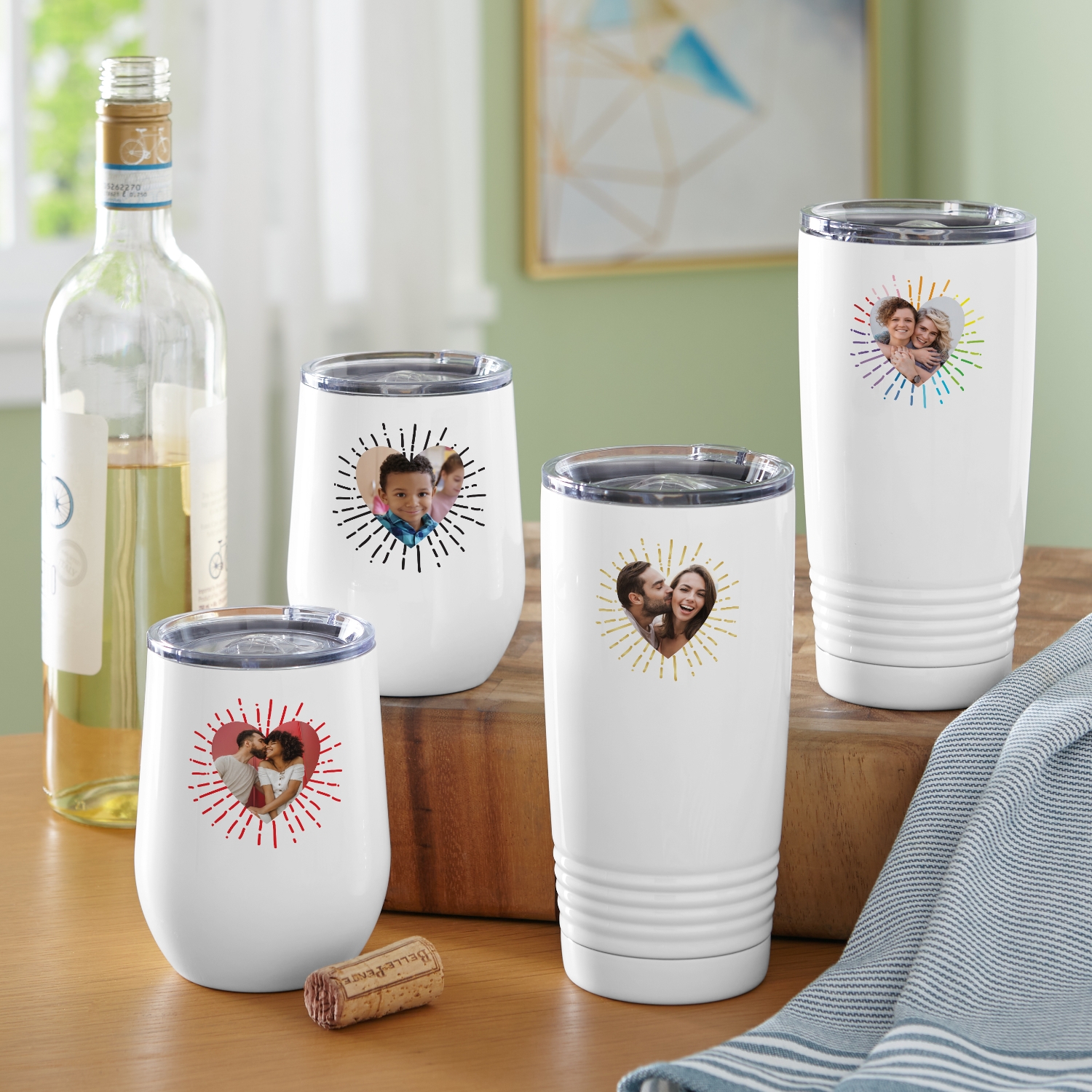 Bursting Heart Photo Message Insulated Tumbler