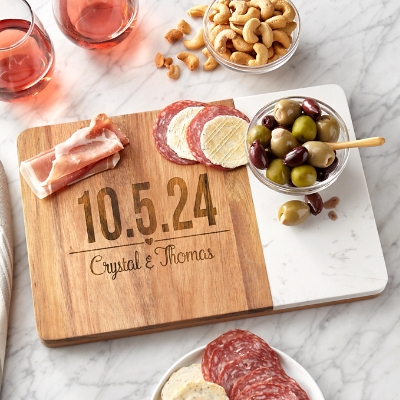 Our Perfect Day Marble Wood Serving Board