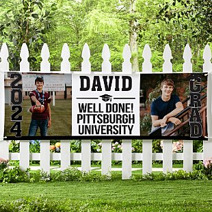 Stand Tall School Colors Graduation Photo Banner