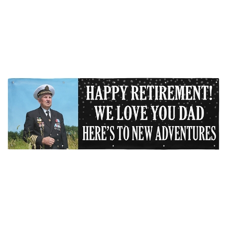 Create Your Own Banner - Photo & Message - Black - 10 ft