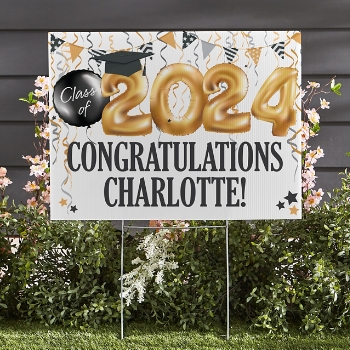 Up and Away Graduation Yard Sign