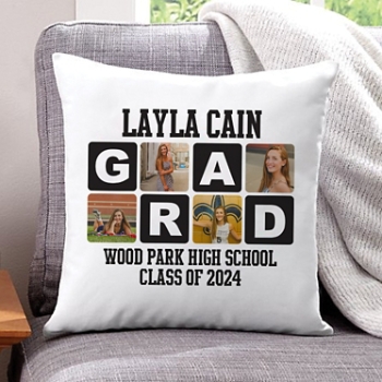 Blocks Of Color Graduation Photo Throw Pillow