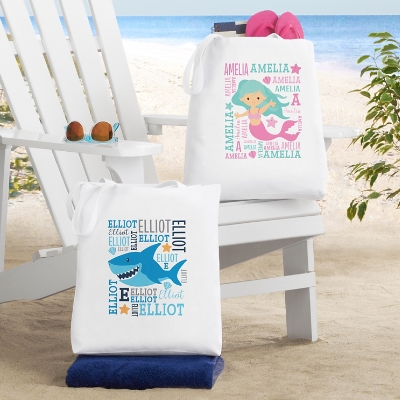 Beachy Personalized Tote Bag