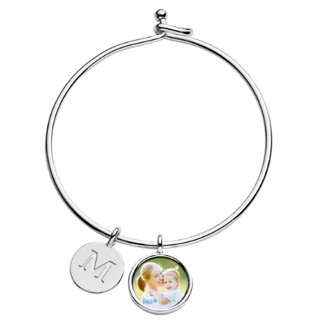 In Your Memory Sentiment Photo Bracelet - Letter Charm