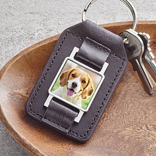 Picture-Perfect Leather Photo Keychain
